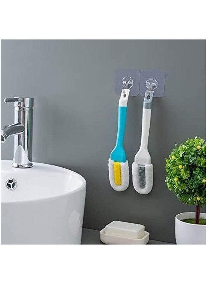 MIRFA Shoe Cleaning Soft Bristle Brush With Long Hangable Handle (Blue)  - Image 4