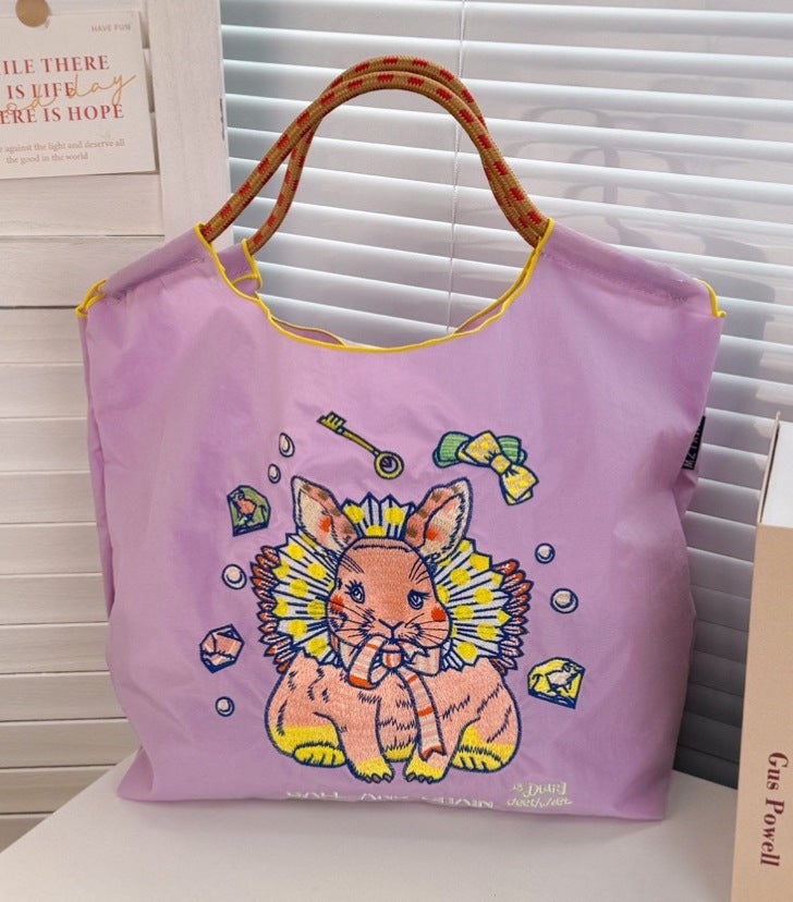 2024 Harry Potter Large Canvas Tote Bag Purple dragon rabbit