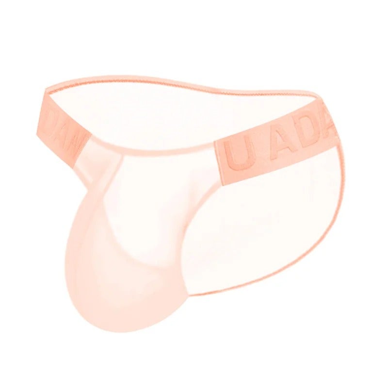 Orlvs Men's Low-Rise Briefs – Chinese-Style Transparent Waistband, Breathable Cotton Underwear for Everyday Comfort