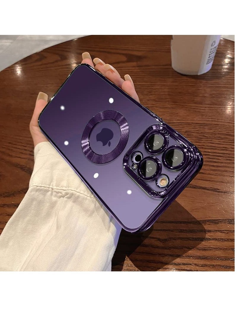 Apple iPhone 11 Pro Max Case Clear Silicone Logo View Design, Camera Lens Protection Luxury Plating Soft Back Cover Slim Shockproof Phone Case for Apple iPhone 11 Pro Max