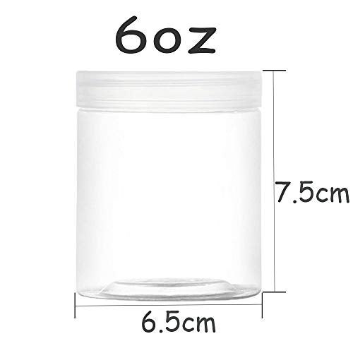 Panxxsen 15 Pack 6oz Clear Plastic Jars Wide-mouth Storage Containers,Refillable Empty Containers for Dry Food,Dried Fruit,Seasoning and Honey Storage - Image 2