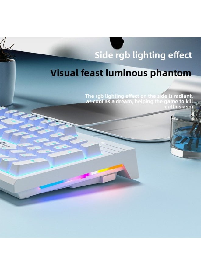 Generic 4 Desktop Computer Games Wired Internet Cafe 10 Office Ket Dedicated Boys R Hot Plug Gas Mechanical Keyboard-Colour:Brown Switch - 104 Keys White Ice Blue Light - Tender Pink Double Crystal (replace By Yourself Or Note For Installation) - Full Key Hot-swappable New  - Image 3