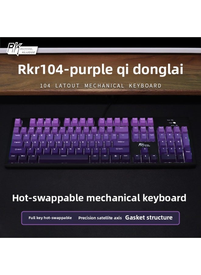 Generic 4 Desktop Computer Games Wired Internet Cafe 10 Office Ket Dedicated Boys R Hot Plug Gas Mechanical Keyboard-Colour:Brown Switch - 104 Keys White Ice Blue Light - Tender Pink Double Crystal (replace By Yourself Or Note For Installation) - Full Key Hot-swappable New  - Image 2