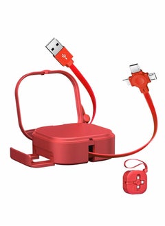 Multi 3 in 1 USB Retractable Fast Charging Cable, Data Transmission, Could Be Used As Mirror, Phone Holder. Suitable for iPhone (Lightning), Android (Micro USB) and USB C (Type-C) Devices.