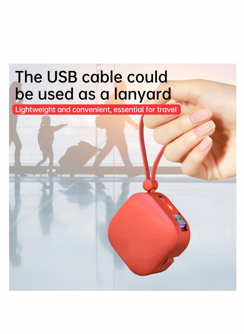 SYOSI - Multi 3 in 1 USB Retractable Fast Charging Cable, Data Transmission, Could Be Used As Mirror, Phone Holder. Suitable for iPhone (Lightning), Android (Micro USB) and USB C (Type-C) Devices. - Image 1