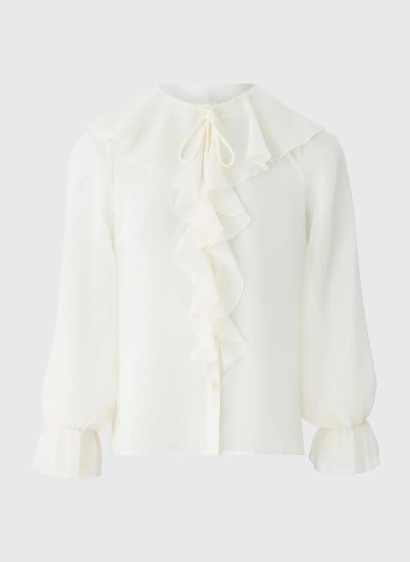 ماتلان White Tie Neck Ruffle Blouse