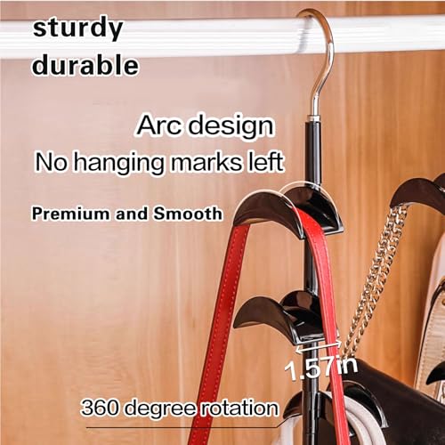 VFENHIR Purse Organizer Purse Organizer for Closet Purse Hanger360 RotationCurved Design No Fear of Deformation of The Bag StrapPremium and Smooth Purse Hook Black 1 Piece - Image 3