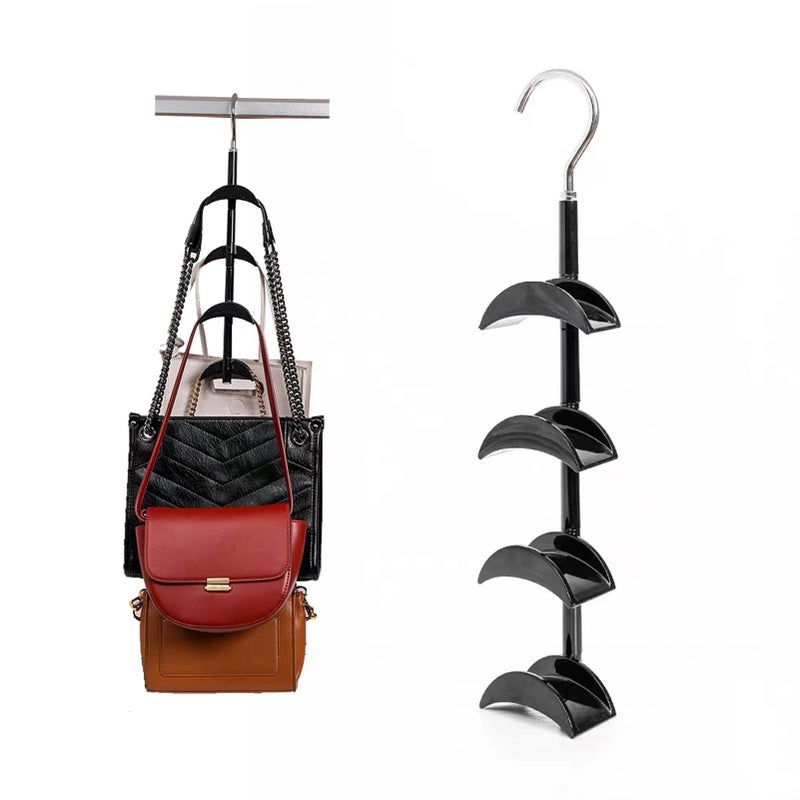 VFENHIR Purse Organizer Purse Organizer for Closet Purse Hanger360 RotationCurved Design No Fear of Deformation of The Bag StrapPremium and Smooth Purse Hook Black 1 Piece - Image 2