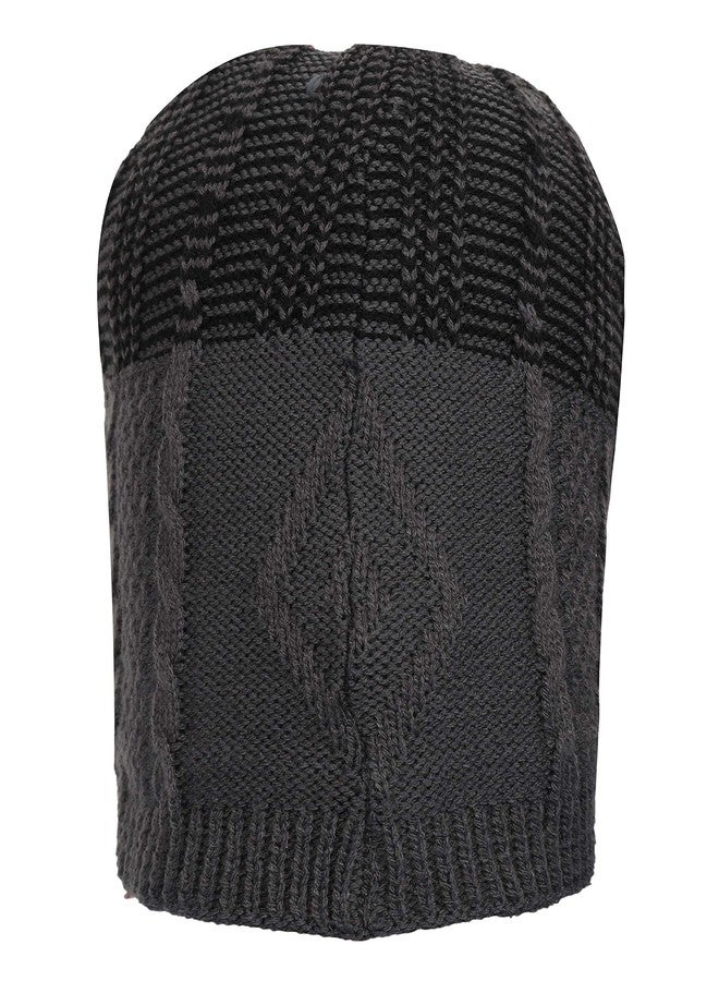 FabSeasons Unisex Acrylic Woollen Winter Skull Cap (Grey, Free Size) - Image 3