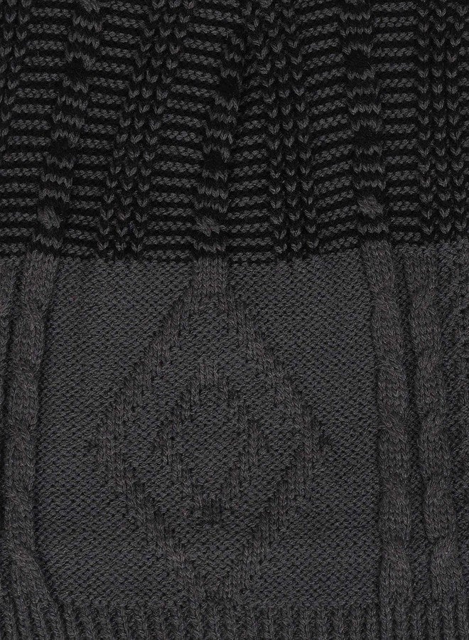 FabSeasons Unisex Acrylic Woollen Winter Skull Cap (Grey, Free Size) - Image 4