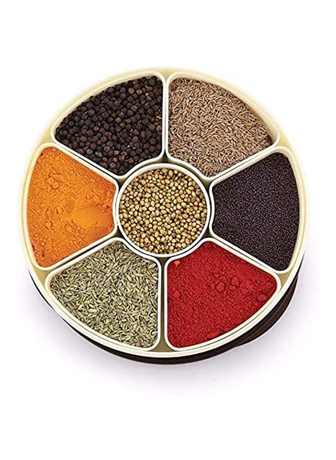 NAKODA - Nebula Spice Box with Spoon – 23cm Diameter, 7cm Height  7 Dividers for Spices, Masalas, and Dry Ingredients Airtight Lid - Image 1