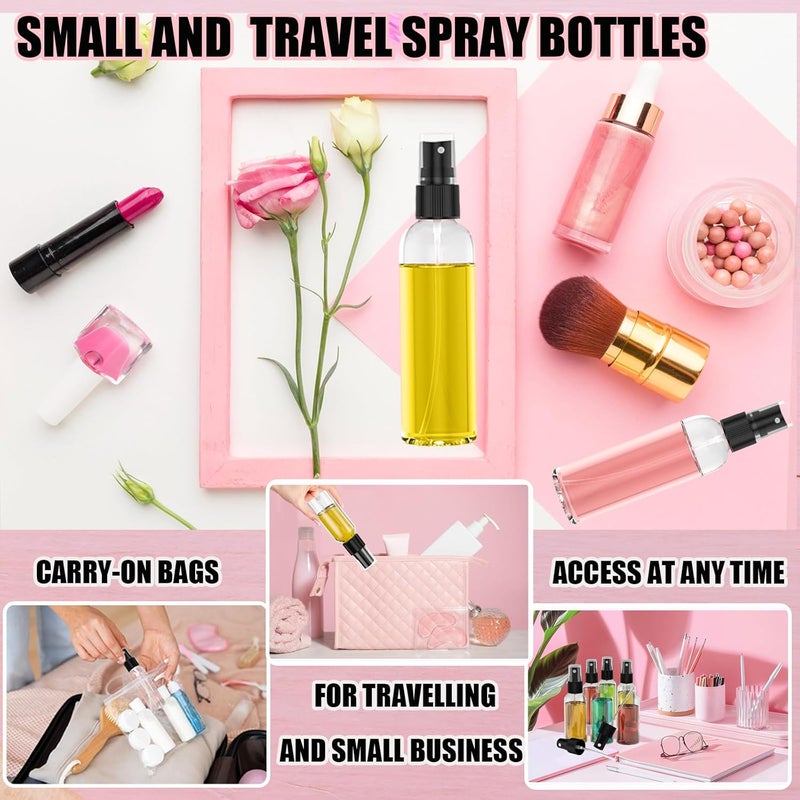 EVANCENT إيفانسينت 50 عبوة زجاجات رذاذ سفر، زجاجة رذاذ صغيرة 4 أونصة/120 مل مع رشاش ضبابي ناعم أسود، حاويات قابلة لإعادة التعبئة فارغة محمولة زجاجات مستحضرات تجميل للنباتات، التنظيف، الرش والعناية بالبشرة - Image 3
