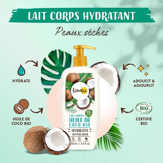 LOVEA Huile De Coco Bio Body Lotion 250ML - Image 2
