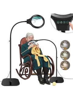 10X 30X Large Floor Magnifying Glass With Light And Stand,36 Led Flexible Gooseneck Floor Magnifying Lamp, Lighted Magnifiers For Reading,Sewing,Crafts,Painting,Diy,Close Work,Repair