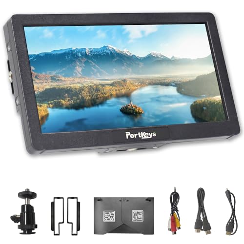 Portkeys HD7H 1000nit DSLR Camera Field Monitor 7 Inch 1280x720 IPS Camera Monitor Support 4K30p HDMI Input with Top Shortcut Keys and Sunshade - Image 1