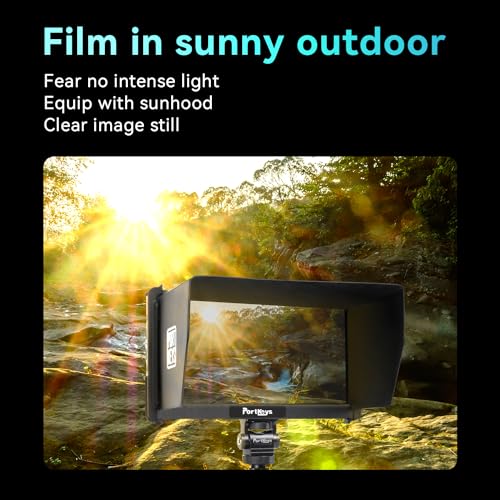 Portkeys HD7H 1000nit DSLR Camera Field Monitor 7 Inch 1280x720 IPS Camera Monitor Support 4K30p HDMI Input with Top Shortcut Keys and Sunshade - Image 3