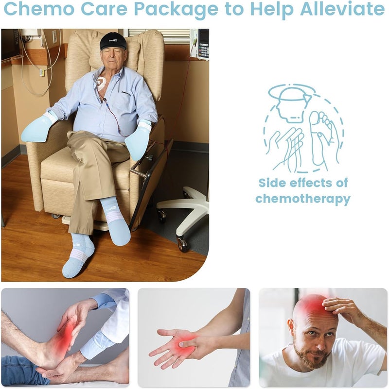 SuzziPad Ice Pack Stress Relief Cap  Cooling Socks  Cold Gloves for Chemotherapy Comfort Items for Chemo Patients Smoothe discomfort for feet Head and Hand L - Image 2