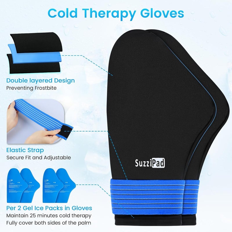 SuzziPad Ice Pack Stress Relief Cap  Cooling Socks  Cold Gloves for Chemotherapy Comfort Items for Chemo Patients Smoothe discomfort for feet Head and Hand L - Image 5