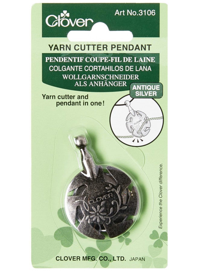 Clover Pendant, Antique Silver 4.9" Height, 2.5" Length, 0.4" Width - Image 1