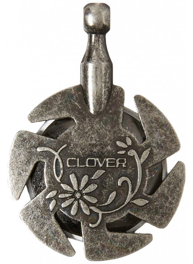 Clover Pendant, Antique Silver 4.9" Height, 2.5" Length, 0.4" Width - Image 3