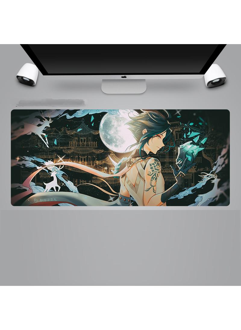 Y&D Genshin Anime Gaming Mouse Pad Extended Large Mat Desk Pad Stitched Edges Mousepad Long Mouse Pad And Non-Slip Rubber Base Mice Pad 900X400X4mm  - Image 1