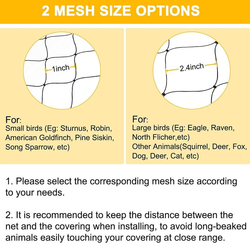BSTPCOO Bird Net 25'x25' with 2.4" Square Mesh Bird Netting for Chicken Coop Roof, Poultry Netting Heavy Duty Nylon for Garden, Chicken Netting Fruit Tree Netting, Hawk Netting for Chicken Run - Image 3