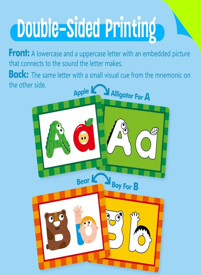 SpriteGru Alphabet Picture Mnemonic Cards, 26 Uppercase & Lowercase Letter Learning Cards for Kids Letter Cognition, ABC Montessori Early Learning Tool for Toddlers, Classroom & Home Activity - Image 3