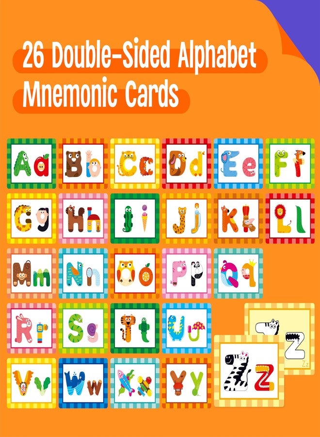 SpriteGru Alphabet Picture Mnemonic Cards, 26 Uppercase & Lowercase Letter Learning Cards for Kids Letter Cognition, ABC Montessori Early Learning Tool for Toddlers, Classroom & Home Activity - Image 2