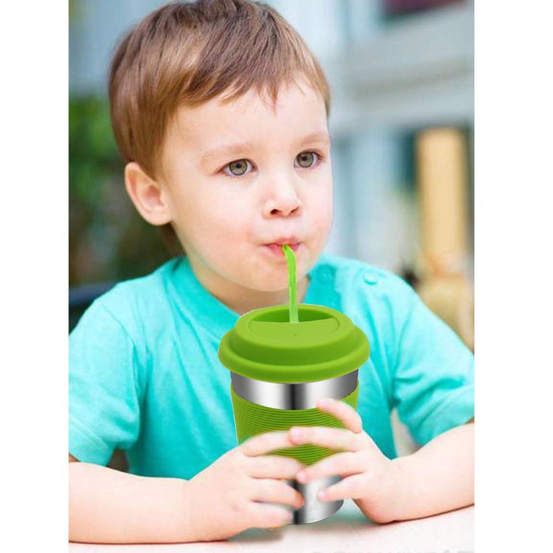 Rommeka Stainless Steel Kids Cups, 5 Pack Colorful Drinking Tumbler Sippy Cup with Silicone Lids and Straws Metal Mugs for Toddlers, Children and Adults - 12oz - Image 5