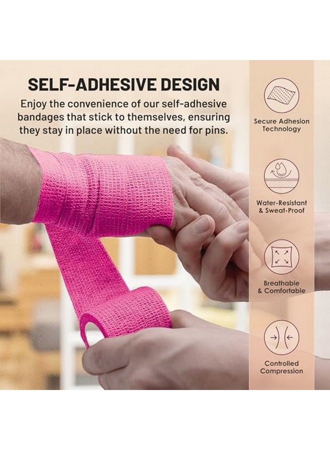 ميدكا ضمادات لاصقة ذاتية اللصق، 2 بوصة × 5 ياردة، 6 قطع (لون قوس قزح) - Image 2