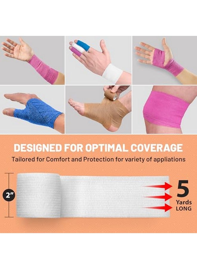 ميدكا ضمادات لاصقة ذاتية اللصق، 2 بوصة × 5 ياردة، 6 قطع (لون قوس قزح) - Image 1