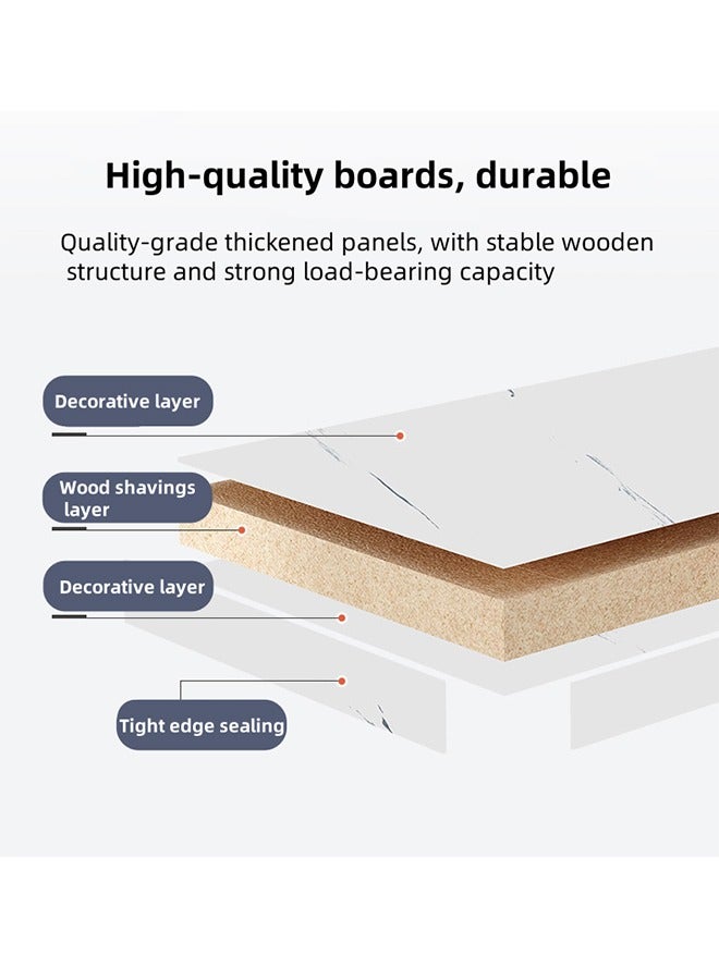 Generic White Double-Layer Storage Coffee,Tea Table,end Table,Coffee table，Table Beside The Sofa, Table With Marble Finish and Tempered Glass Tabletop, Suitable for Living Rooms and Business offices. (120cm×60cm×46cm）  - Image 2