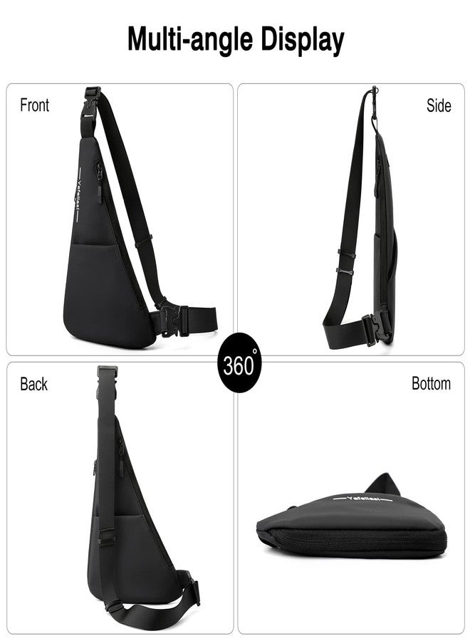 FANDARE Ultra-light Sling Chest Bag One Shoulder Bag Double-sided Crossbody Backpack Men Daily Bookbag with Earphone Hole for Outdoor Travel Work Hiking Running Indoor Activities Daypacks Gray - Image 5