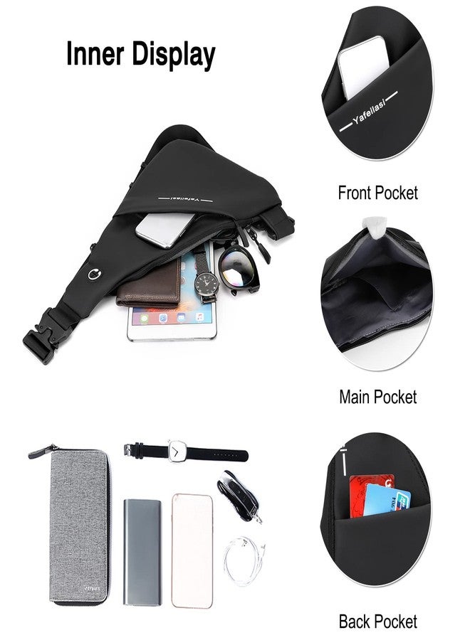 FANDARE Ultra-light Sling Chest Bag One Shoulder Bag Double-sided Crossbody Backpack Men Daily Bookbag with Earphone Hole for Outdoor Travel Work Hiking Running Indoor Activities Daypacks Gray - Image 4