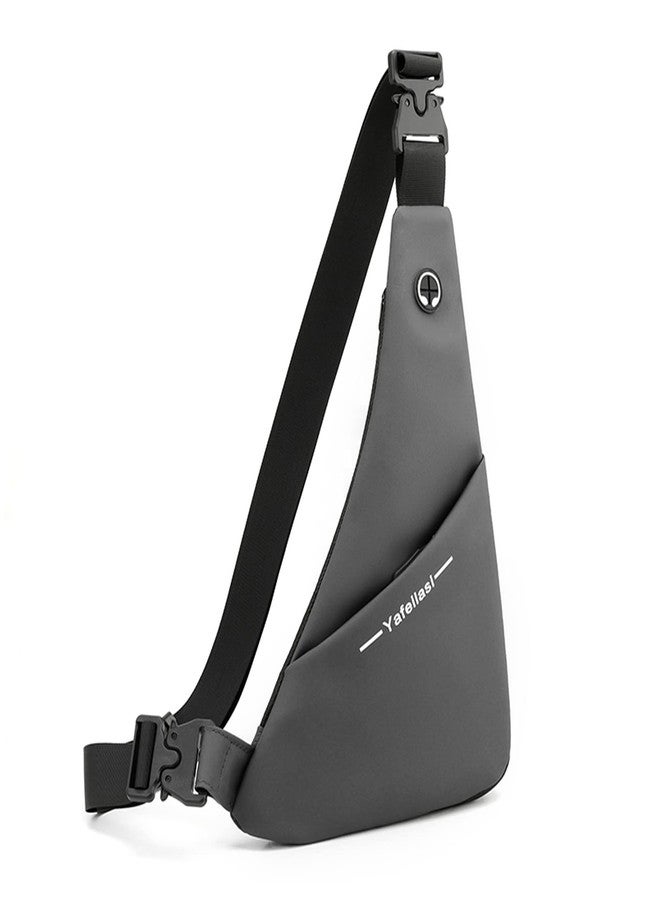 FANDARE Ultra-light Sling Chest Bag One Shoulder Bag Double-sided Crossbody Backpack Men Daily Bookbag with Earphone Hole for Outdoor Travel Work Hiking Running Indoor Activities Daypacks Gray - Image 1