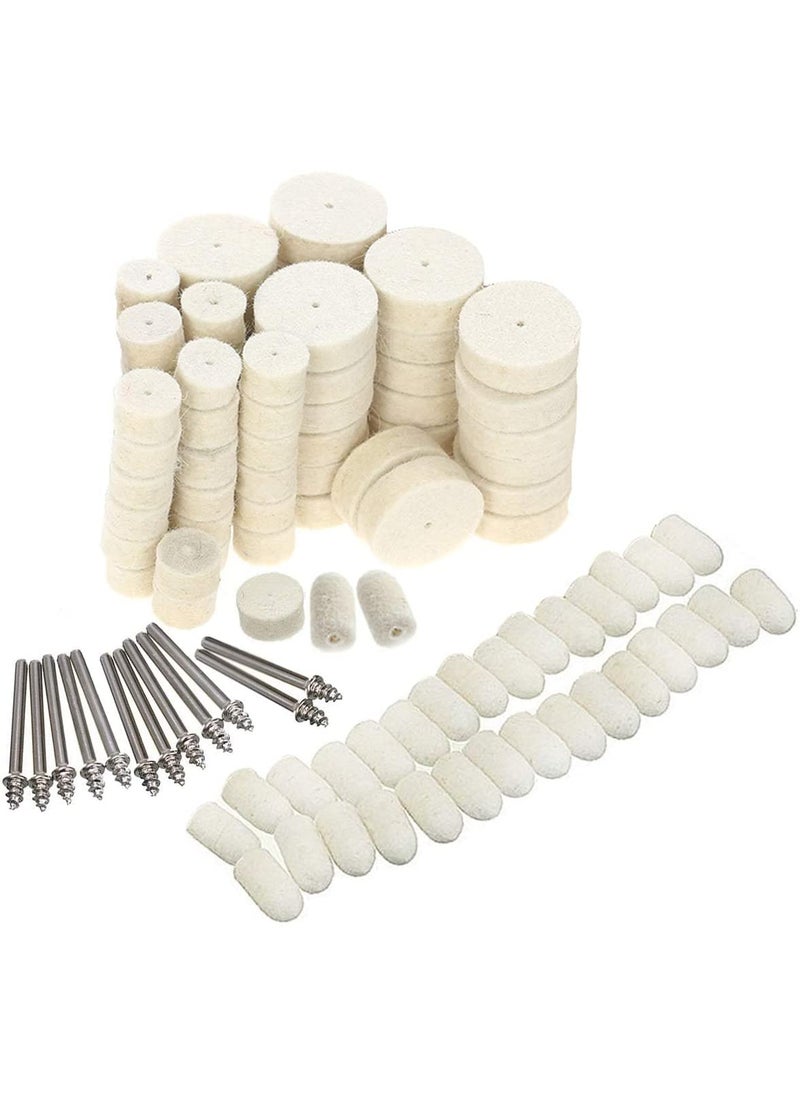 DIY Crafts DIY Crafts Pack Of 100 Pcs Wool Felt 1 Pc Mandrel Density Felt Head Polishing Buffing Wheel Polishing KitRotary Tools Accessories Fit For Dremel 1 Pack Of 100 Pcs Wool Felt 1 Pc Mandrel  - Image 1