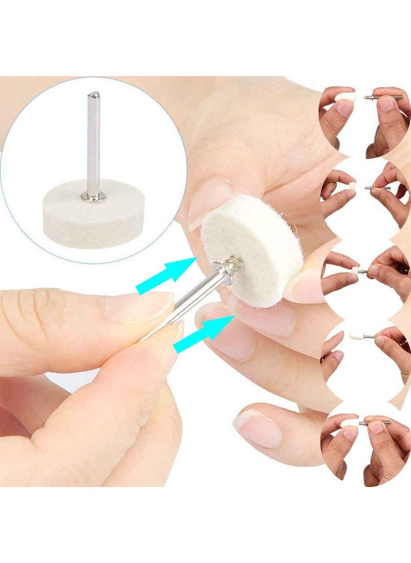 DIY Crafts DIY Crafts Pack Of 100 Pcs Wool Felt 1 Pc Mandrel Density Felt Head Polishing Buffing Wheel Polishing KitRotary Tools Accessories Fit For Dremel 1 Pack Of 100 Pcs Wool Felt 1 Pc Mandrel  - Image 4