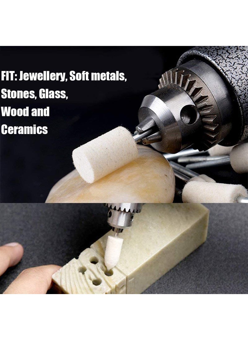 DIY Crafts DIY Crafts Pack Of 100 Pcs Wool Felt 1 Pc Mandrel Density Felt Head Polishing Buffing Wheel Polishing KitRotary Tools Accessories Fit For Dremel 1 Pack Of 100 Pcs Wool Felt 1 Pc Mandrel  - Image 5