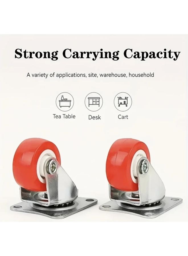 8pcs Swivel Caster Wheels 1 5 Inch PVC Construction With Mounting Brackets - Image 4