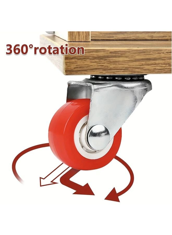 8pcs Swivel Caster Wheels 1 5 Inch PVC Construction With Mounting Brackets - Image 5