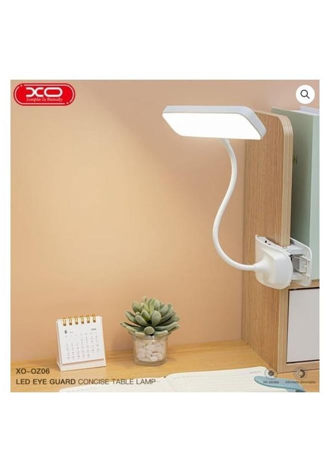 Battery Operated Bedside Clip Reading Lamp with 3 Levels LED Book Book Reusable Eye Writing Paper Holder for Court Reading Study White - Image 1