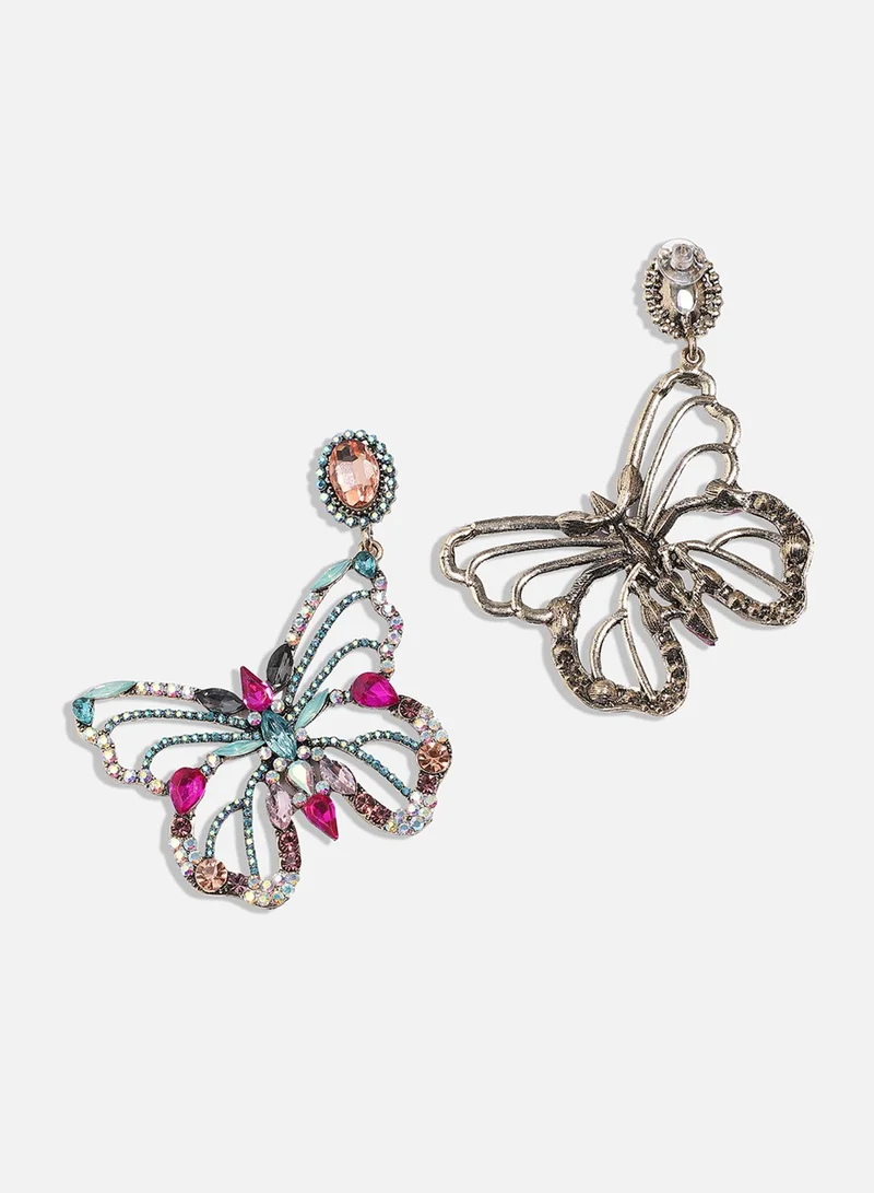 SOHI Crystal Butterfly Artificial Drop Earring Jewellery