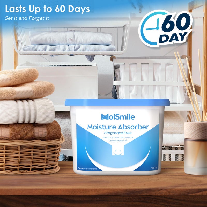 Moismile Moisture Absorbers, Efficient Humidity Absorber ï¼† Odor Eliminator Boxes, Refillable Car Dehumidifier for Closet, Bathroom, Basementï¼† RV, 3 Pack, Fragrance Free - Image 4