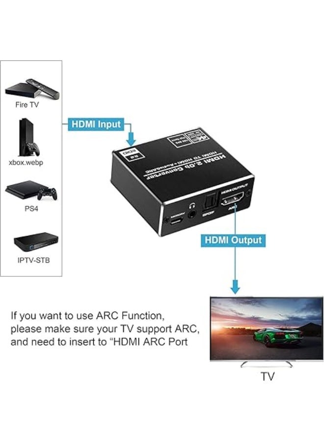 محول صوت HDMI 2.0b بدقة 4K عند 60 هرتز – من HDMI إلى HDMI + مخرج بصري توسلينك + صوت AUX 3.5 ملم L/R – موديل EPL-906H - Image 4