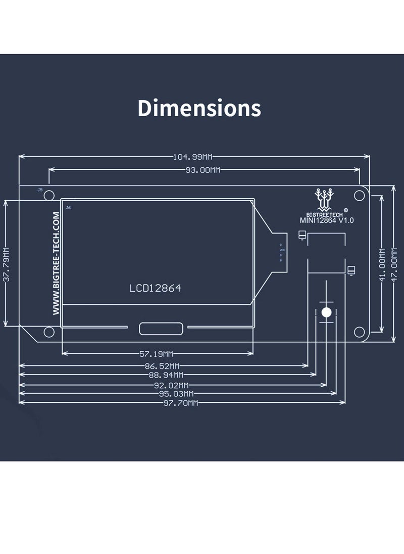 Generic - LCD Graphic Smart Display Control Board with Adapter and Cable, Mini12864 V2.0 for Ender-3 VORON 2.4 Prusa-i3 3D Printer RAMPS 1.4 RepRap 3D Printer Mendel Prusa Arduino - Image 1