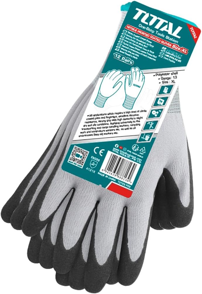 TOTAL Nitrile Coated Work Gloves G01 XL - Image 3
