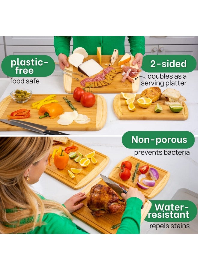 Greener Chef GREENER CHEF Organic Bamboo Cutting Board Set of 3 with Lifetime Replacements - Wood Cutting Board Set with Juice Groove - Wooden Chopping Board Set for Kitchen, Meat, Vegetables and Cheese  - Image 5