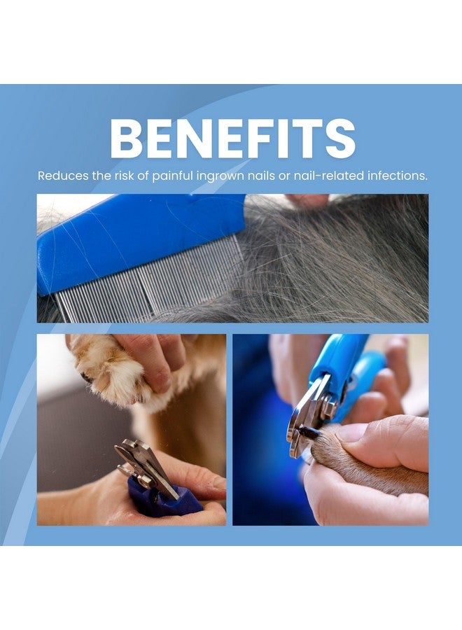 BURAQ Pets Proffesional 2 In 1 Dog Nail Cutter With Nail Filer & Flea Comb, Claw Grooming Tool Set For Small, Medium, And Large Dogs, Puppies, Cats & Kittens (Nail Cutter + Flea Comb) - Image 5