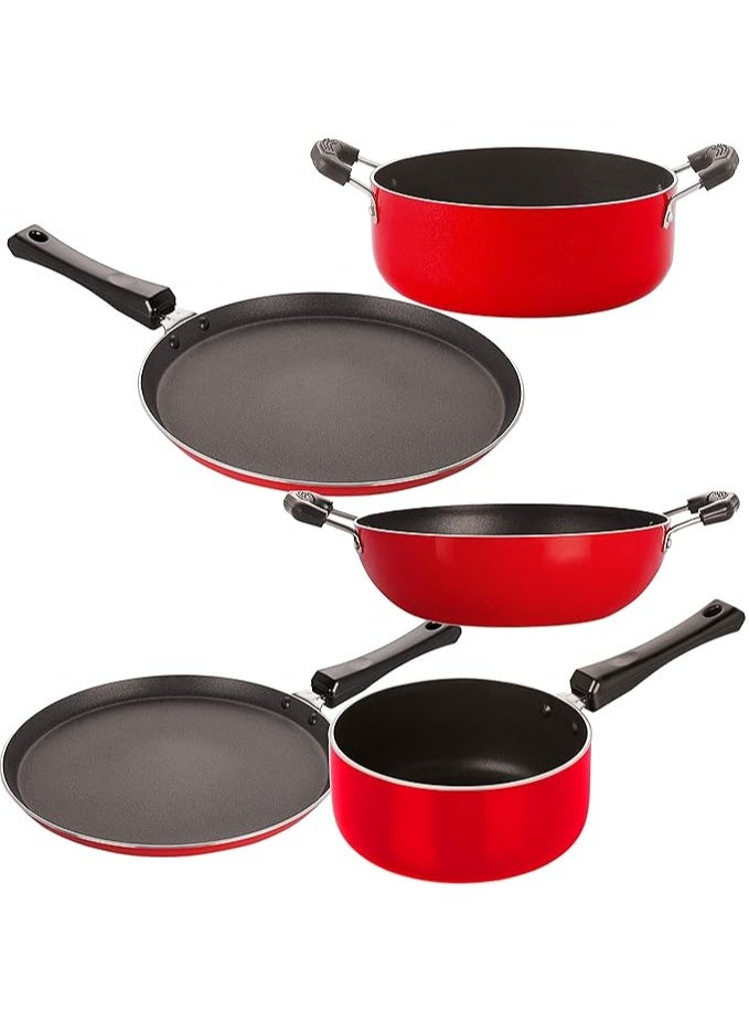 Nirlon Non-Stick Aluminium 5 Piece Chemical Free Gas Compatible Cookware Combo Set - Image 1