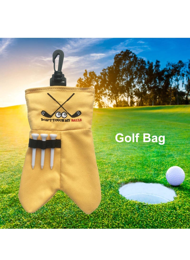 KASTWAVE Golf Ball Storage Bag, Portable Golf Ball Bag, Funny Golf Ball Pouch, Ball Pouch Sack Gag Gift, Golf Accessories Bag, Store 6 Balls in Totall, Yellow  - Image 5
